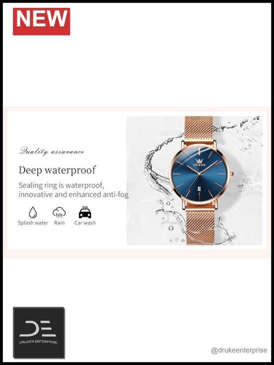 Women\'s Thin Minimalist Watch with Leather Band Water Resistant Quartz Analog main image 4